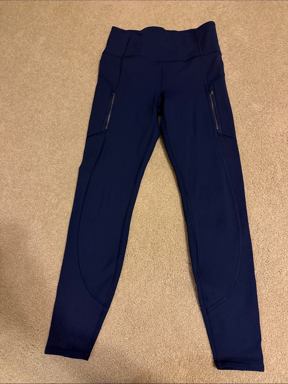 Athleta Midnight Navy High-Rise Zip Pocket Leggings